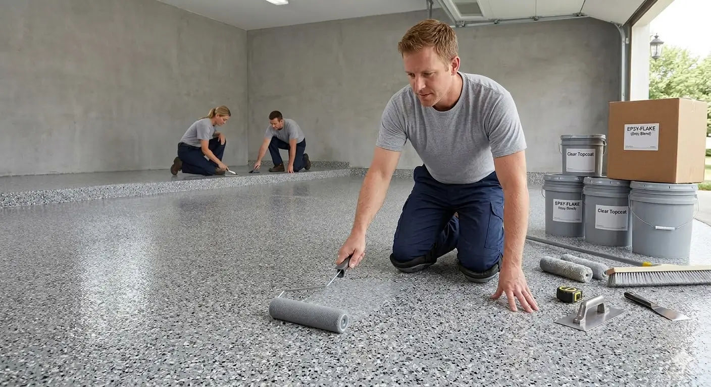 Epoxy flooring for a Raleigh, NC garage