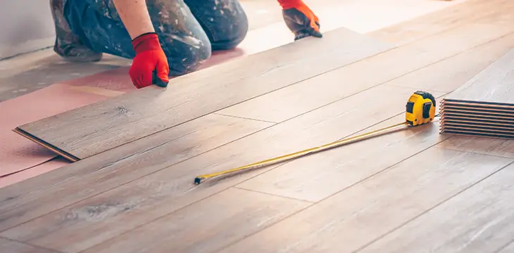 Laminate flooring installation in a Durham NC home by Vilchis Hardwood Floors